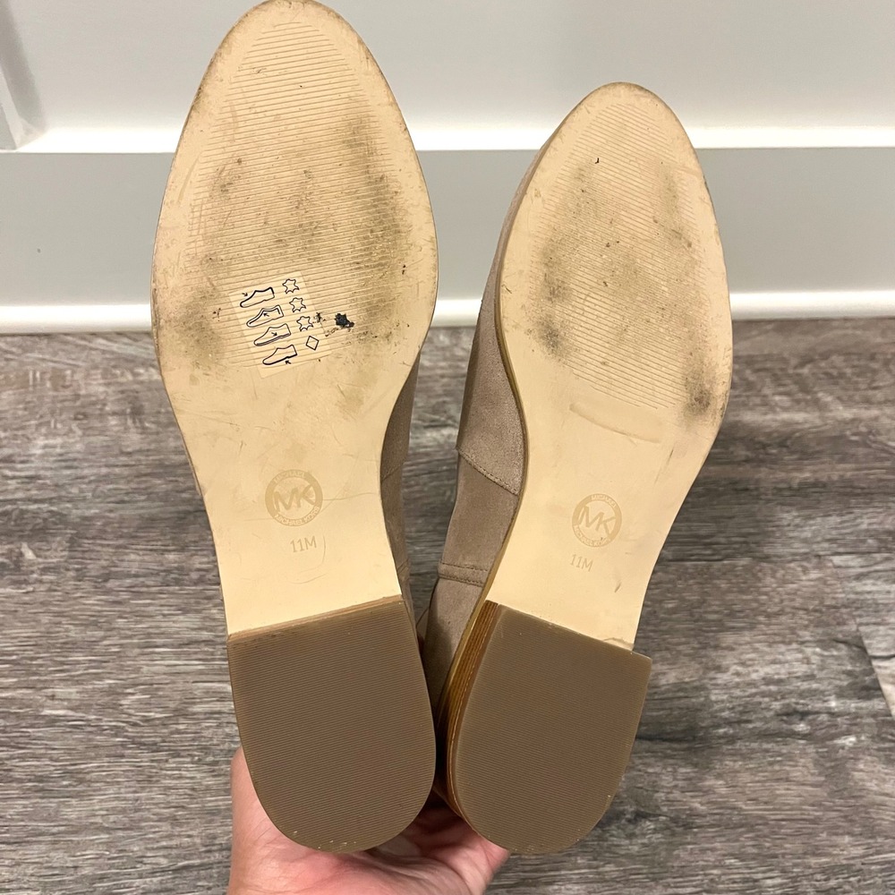 MICHAEL Michael Kors Boots Women's 11 Beige Tan Suede Leather Buckle Ankle - Picture 4 of 8